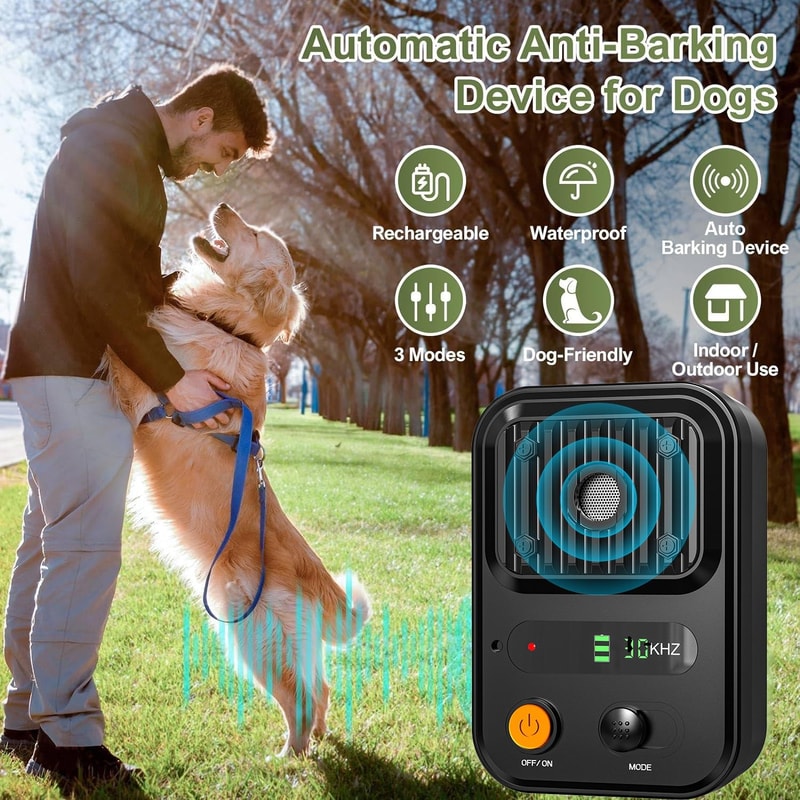 Smart Ultrasonic Dog Bark Deterrent Device With Color Screen 3 Training Modes 1