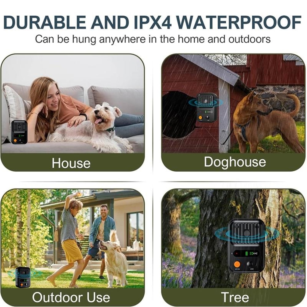 Smart Ultrasonic Dog Bark Deterrent Device With Color Screen 3 Training Modes 5