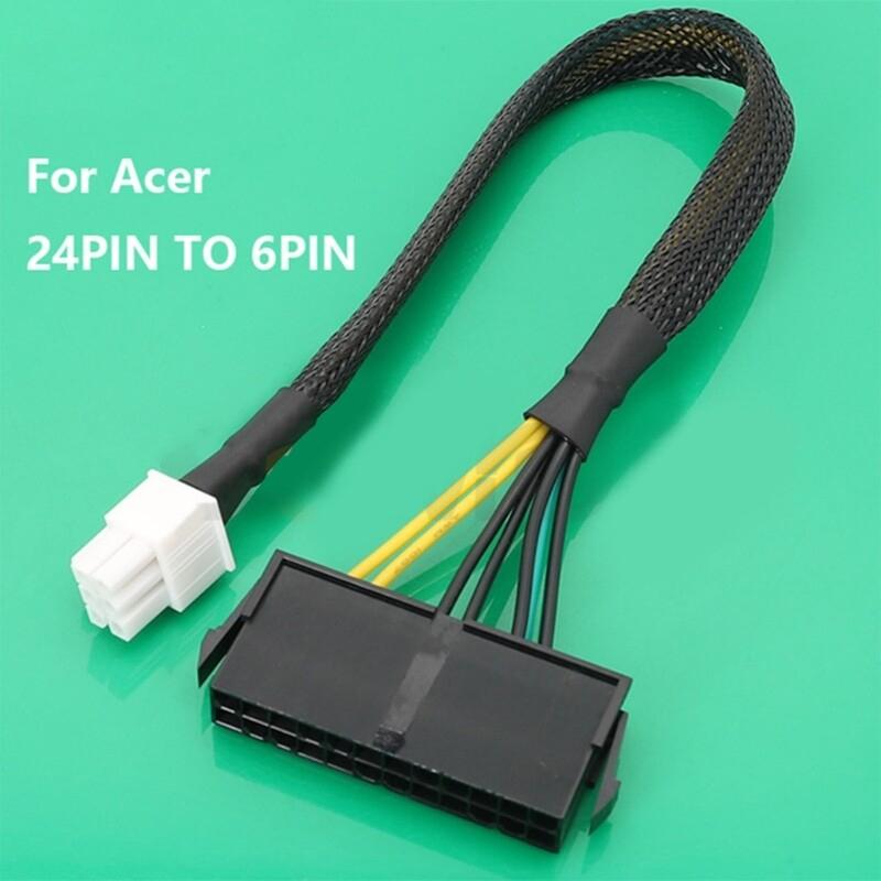 Acer 6 Pin Motherboard To 24 Pin ATX Power Adapter Cable For PC Power Supply Conversion 1