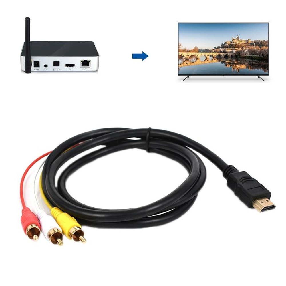 HDMI To AV3RCA TV Audio Video Cable 0