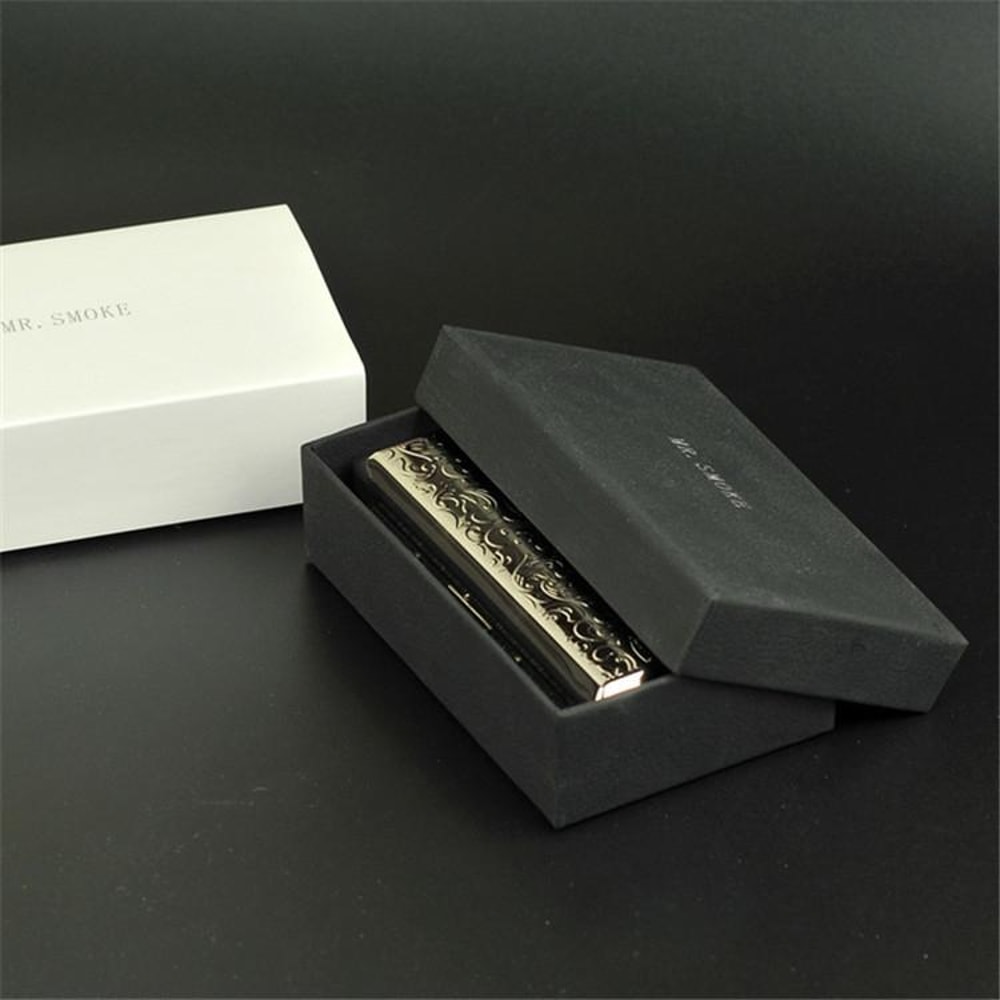 Slim Metal Cigarette Case 14 Stick Capacity Double Sided Portable Cigarette Case 3