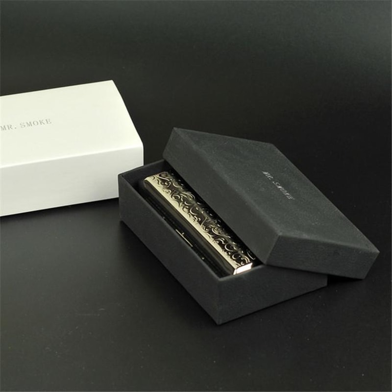 Slim Metal Cigarette Case 14 Stick Capacity Double Sided Portable Cigarette Case 3