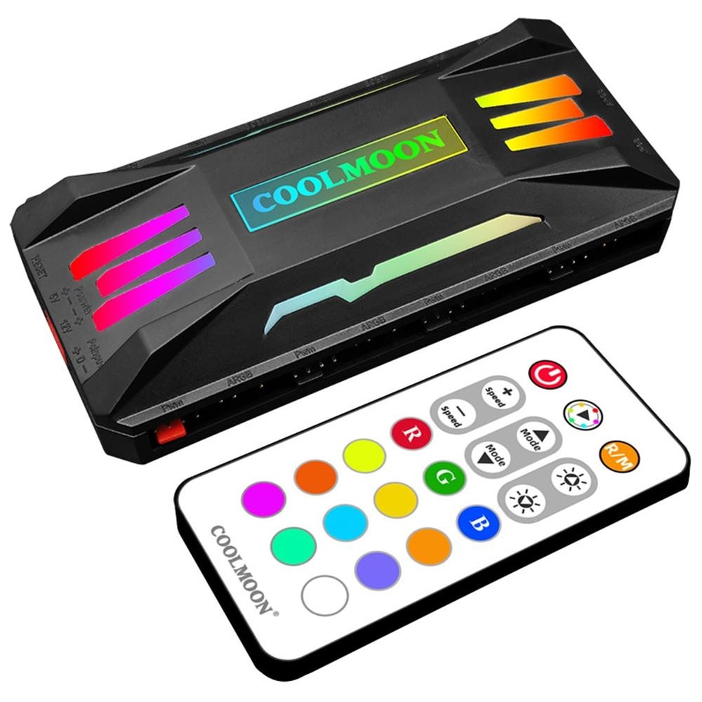 Smart ARGB PC Fan Controller Hub With Remote PWM Temperature Control 9