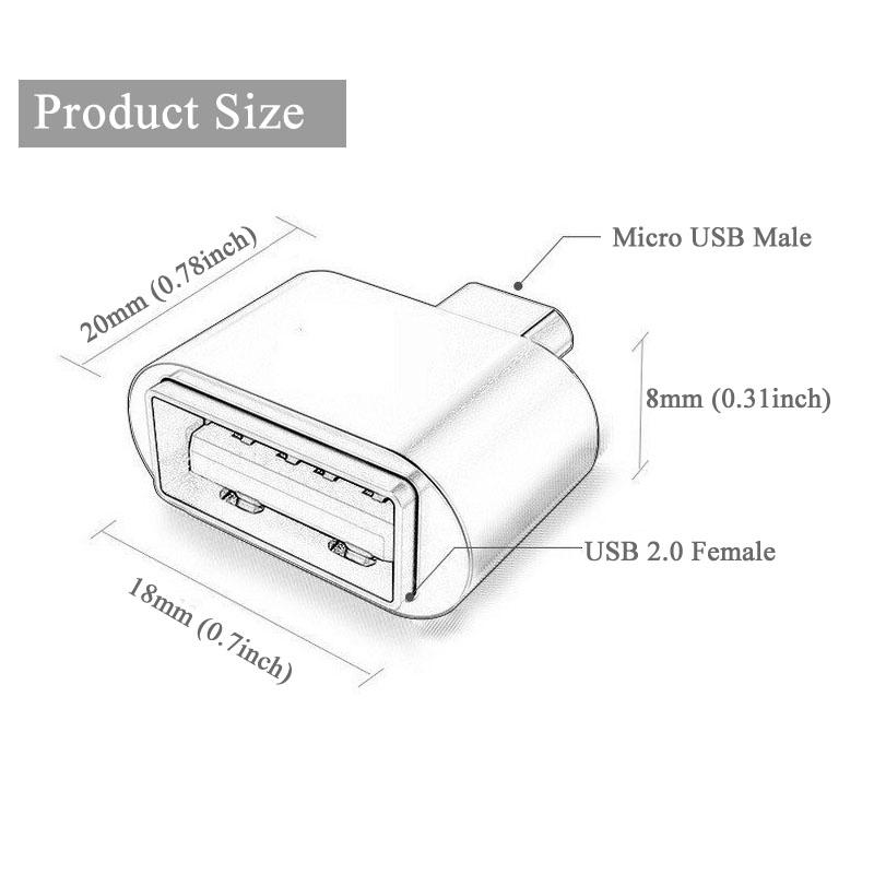 Micro USB OTG Adapter USB 20 Converter For Android Devices And Digital Cameras 5