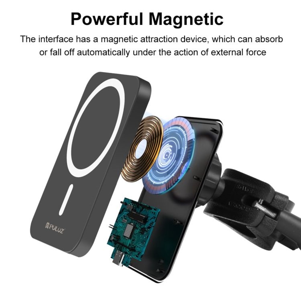 Magnetic Wireless Charger Phone Clamp Holder 15W Fast MagSafe Vlogging Mount 5