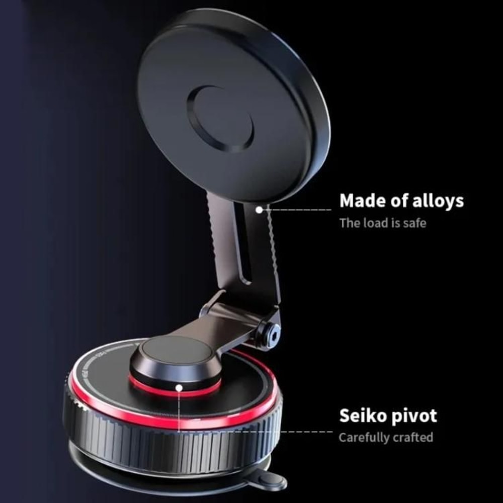 360 Rotating Magnetic Phone Holder With Vacuum Suction Car Mount 4