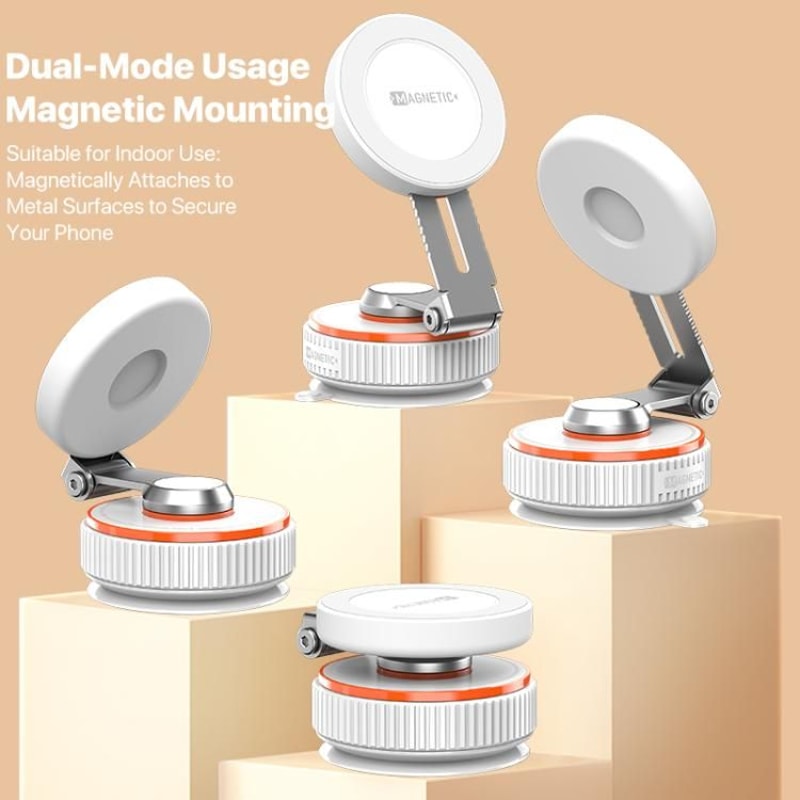 360 Rotating Magnetic Phone Holder With Vacuum Suction Car Mount 7