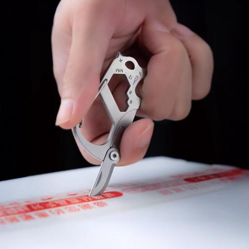 7in1 Multifunctional Carabiner Tool Stainless Steel Outdoor EDC Survival Tool With Bottle Opener S 0