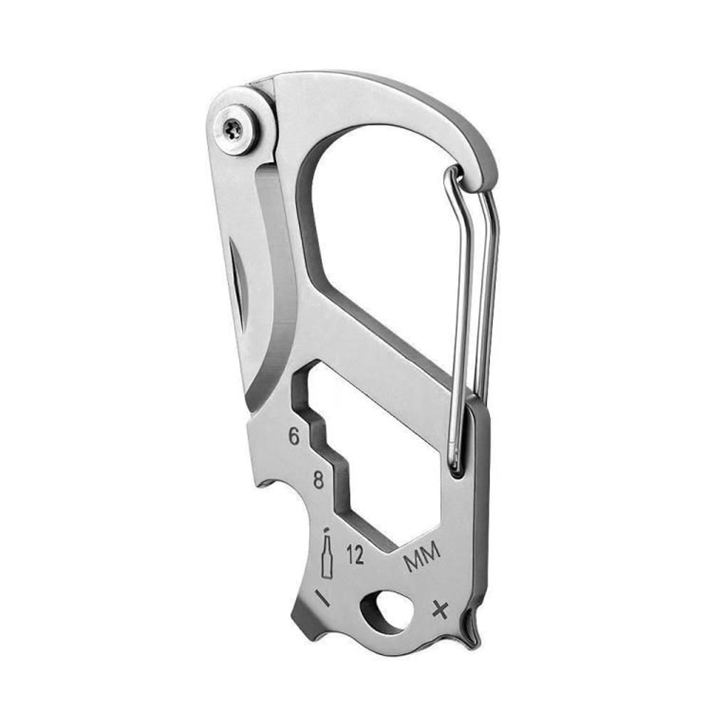 7in1 Multifunctional Carabiner Tool Stainless Steel Outdoor EDC Survival Tool With Bottle Opener S 6