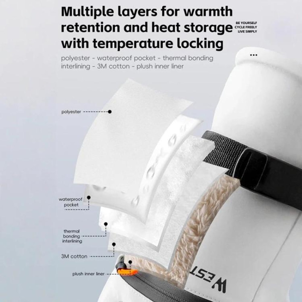 Touchscreen Ski Gloves Waterproof Winter Gloves With Thermal Insulation AntiSlip Grip 5