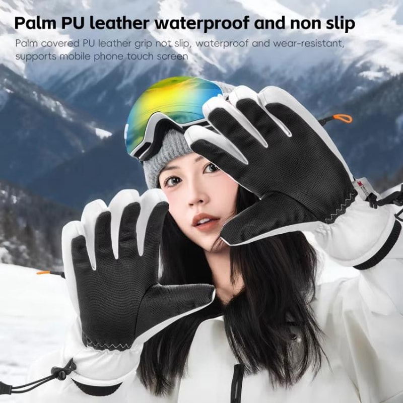 Touchscreen Ski Gloves Waterproof Winter Gloves With Thermal Insulation AntiSlip Grip 7