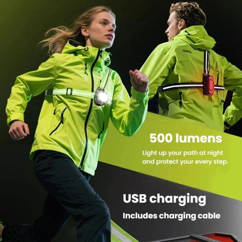 Rechargeable LED Chest Running Light For Night Safety And Cycling Visibility 4