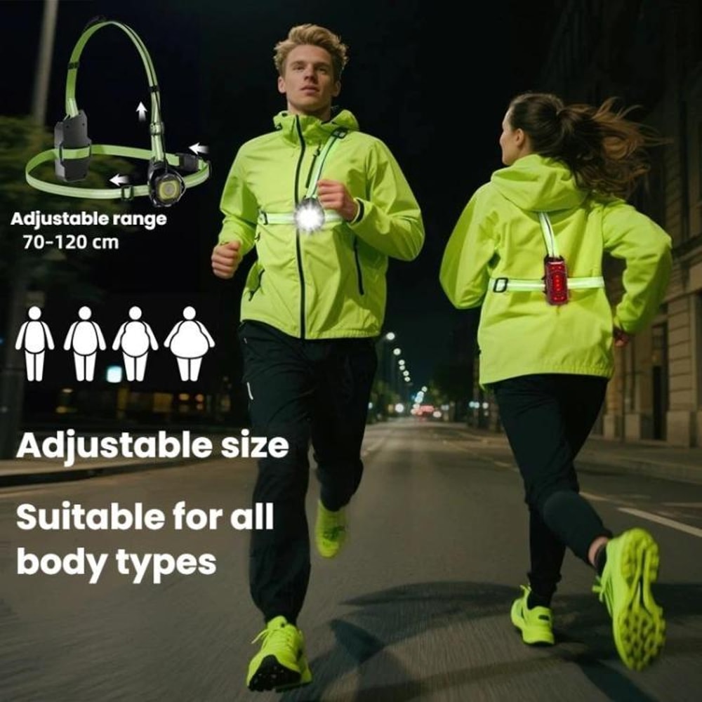 Rechargeable LED Chest Running Light For Night Safety And Cycling Visibility 5