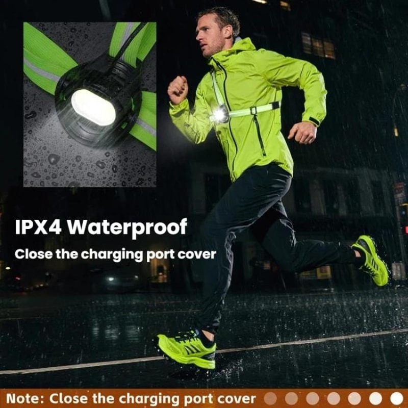 Rechargeable LED Chest Running Light For Night Safety And Cycling Visibility 6