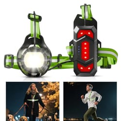 rechargeable led chest running light for night safety and cycling visibility