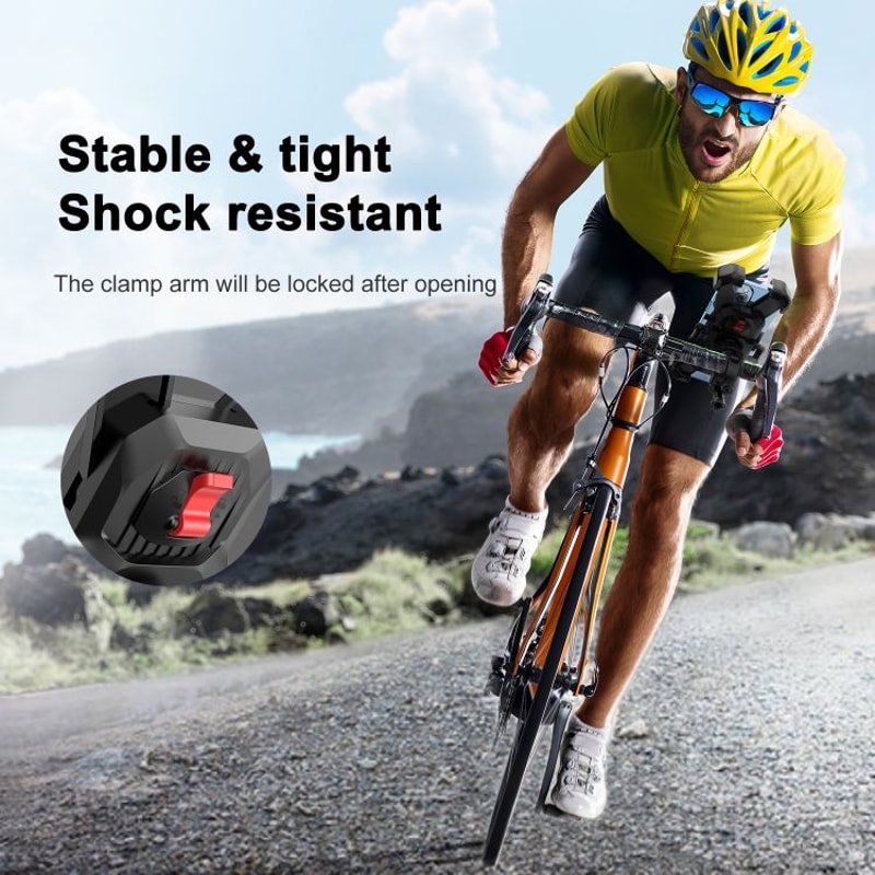 Secure 360 Rotating Bike Phone Mount For Handlebars Universal Motorcycle Phone Holder 5
