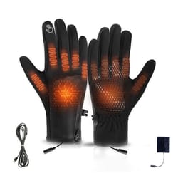 rechargeable heated gloves with touchscreen & grip winter thermal gloves for men & women
