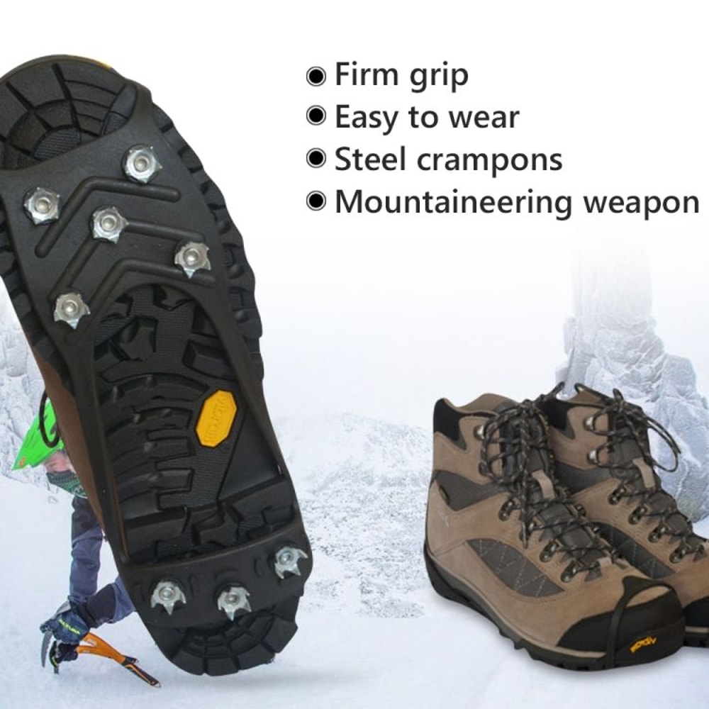 8 Teeth Ice Claw AntiSlip Shoe Covers For Snow Ice Grip Durable Winter Traction Cleats 4