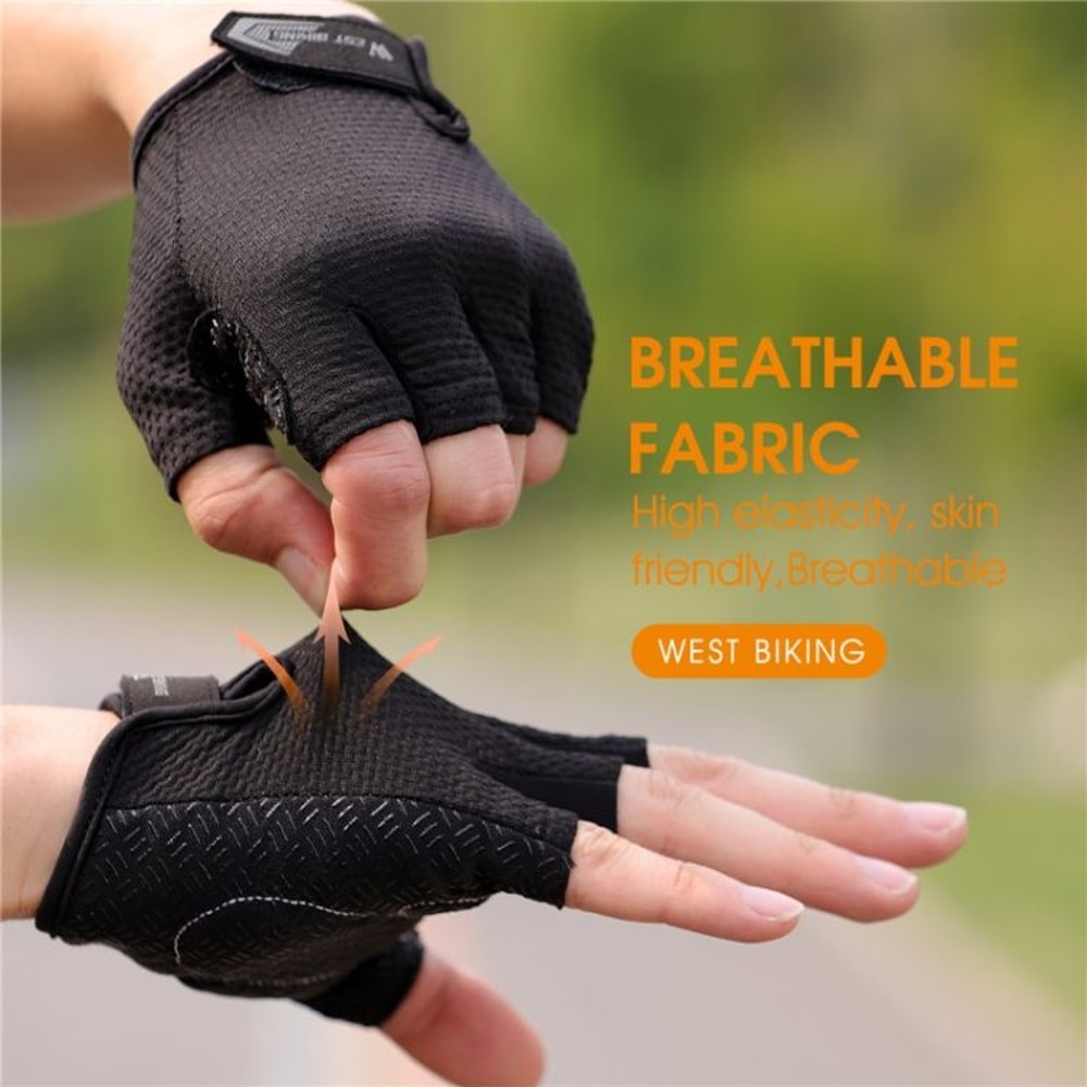 Breathable Half Finger Cycling Gloves Non Slip Grip Lightweight Riding Gloves 1