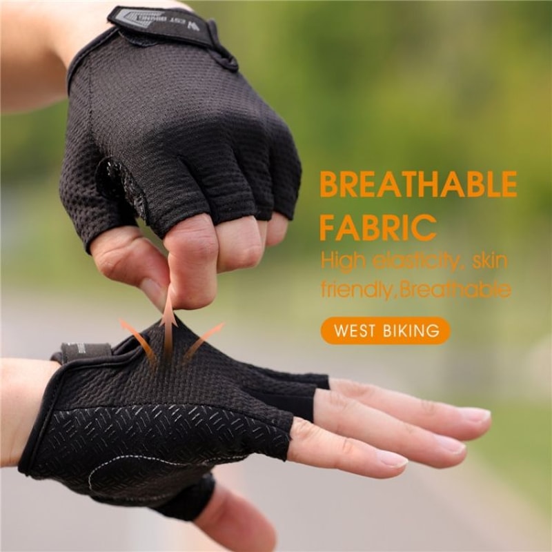 Breathable Half Finger Cycling Gloves Non Slip Grip Lightweight Riding Gloves 1