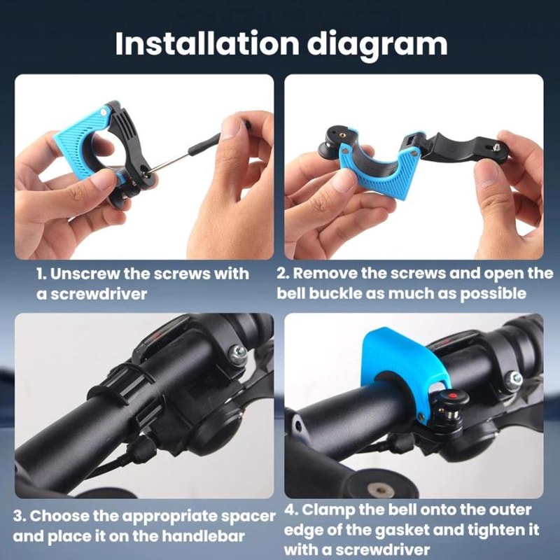 Stealth Bike Bell Hidden Handlebar Ring 90dB Aluminum Bicycle Bell 6