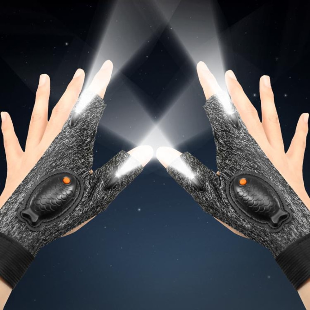 Rechargeable LED Flashlight Gloves For Night Work Fishing Repair HandsFree Light 0