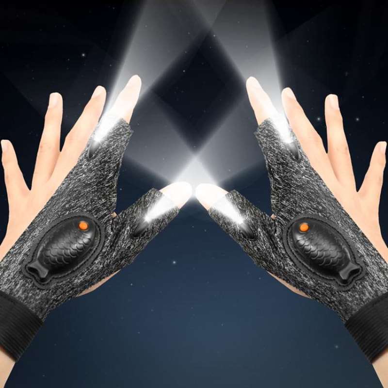 Rechargeable LED Flashlight Gloves For Night Work Fishing Repair HandsFree Light 0