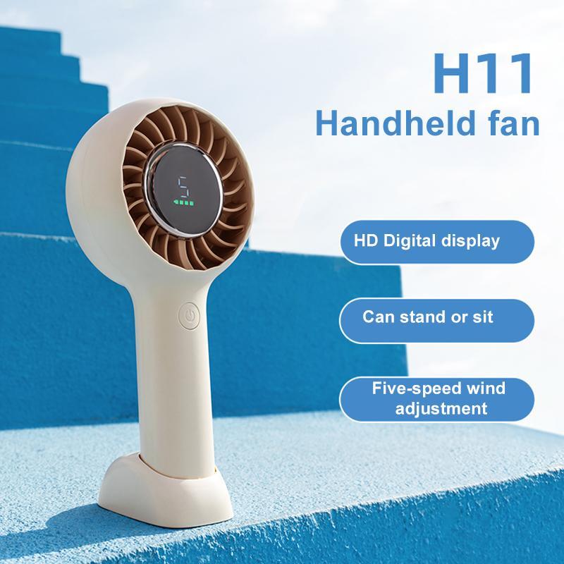 Portable Handheld Fan With Digital Display Rechargeable USB Fan Speed Cooling Fan 1