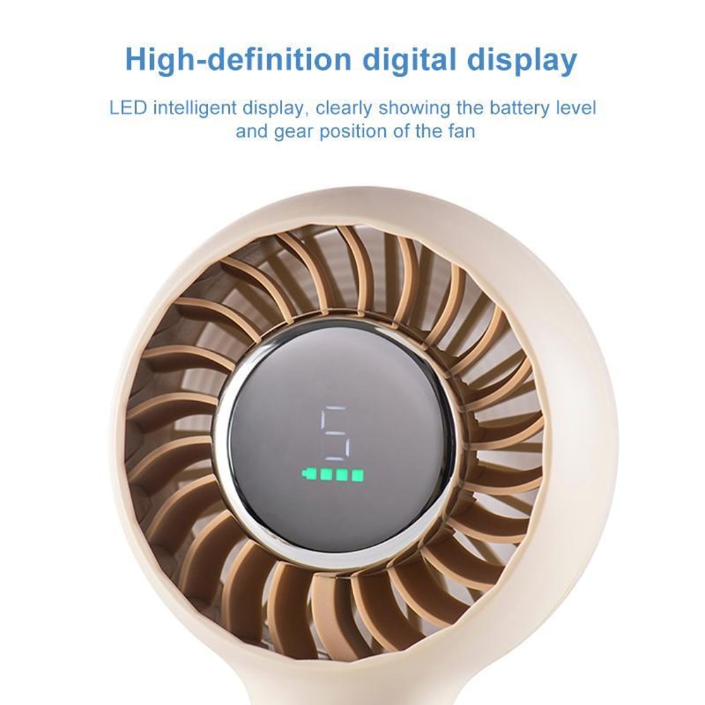Portable Handheld Fan With Digital Display Rechargeable USB Fan Speed Cooling Fan 3