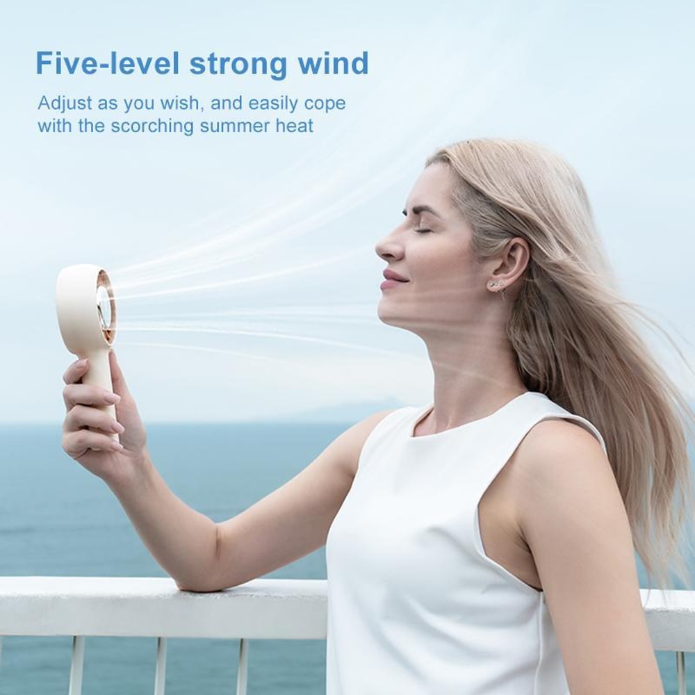 Portable Handheld Fan With Digital Display Rechargeable USB Fan Speed Cooling Fan 6