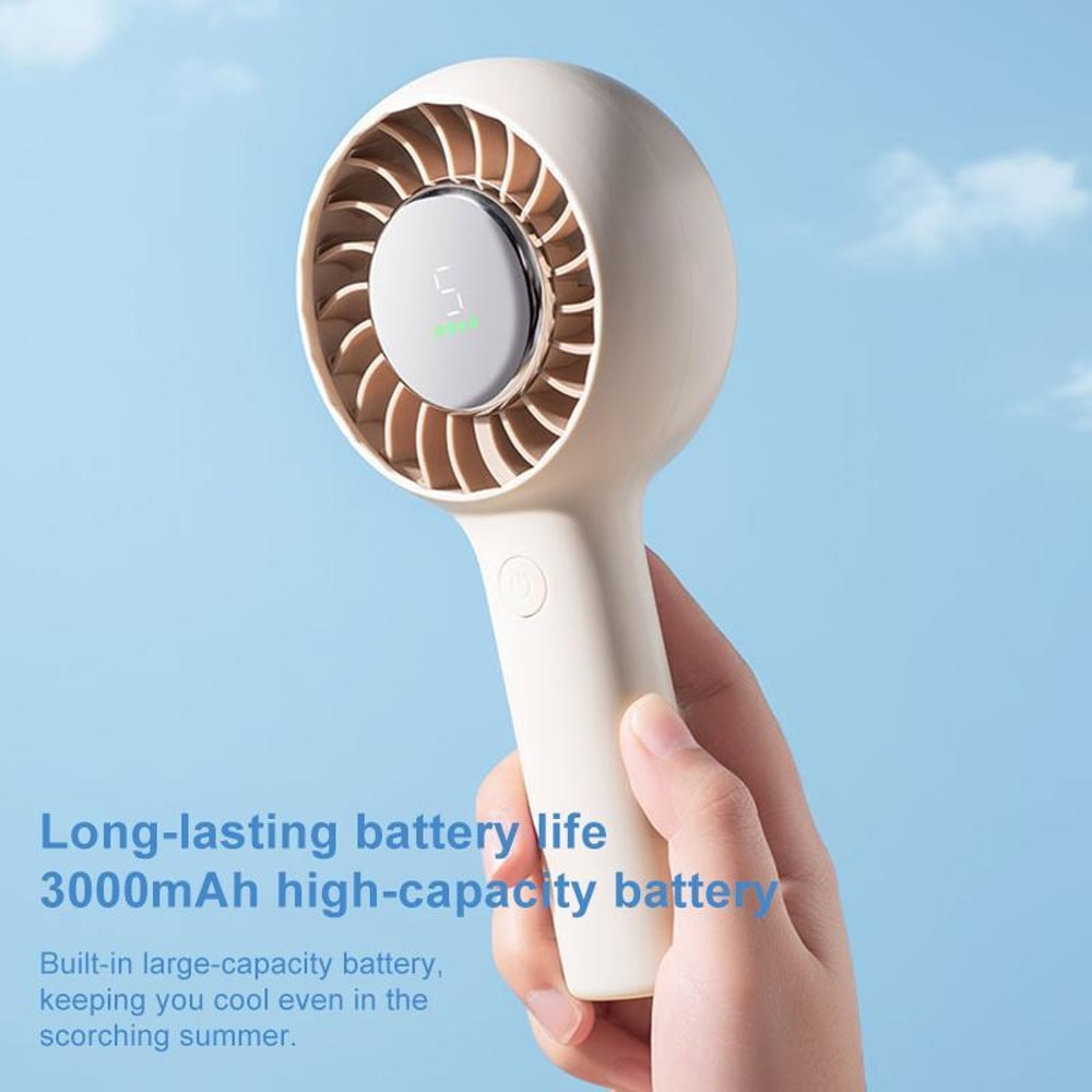 Portable Handheld Fan With Digital Display Rechargeable USB Fan Speed Cooling Fan 9