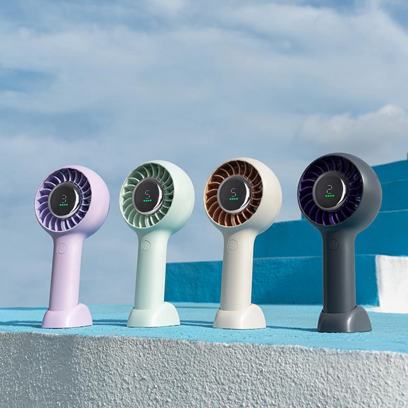 Portable Handheld Fan With Digital Display Rechargeable USB Fan Speed Cooling Fan 11