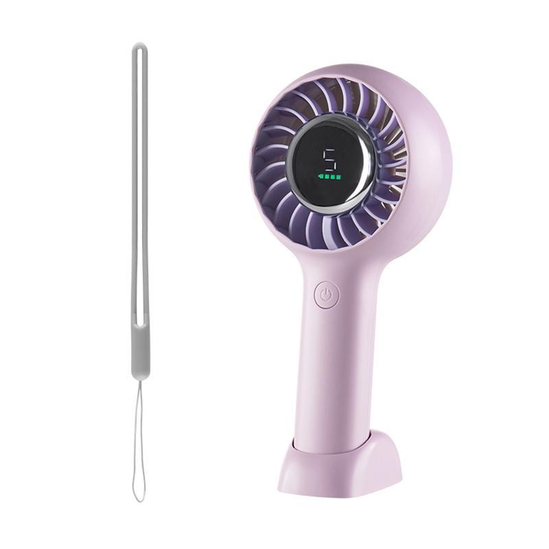 Portable Handheld Fan With Digital Display Rechargeable USB Fan Speed Cooling Fan 4