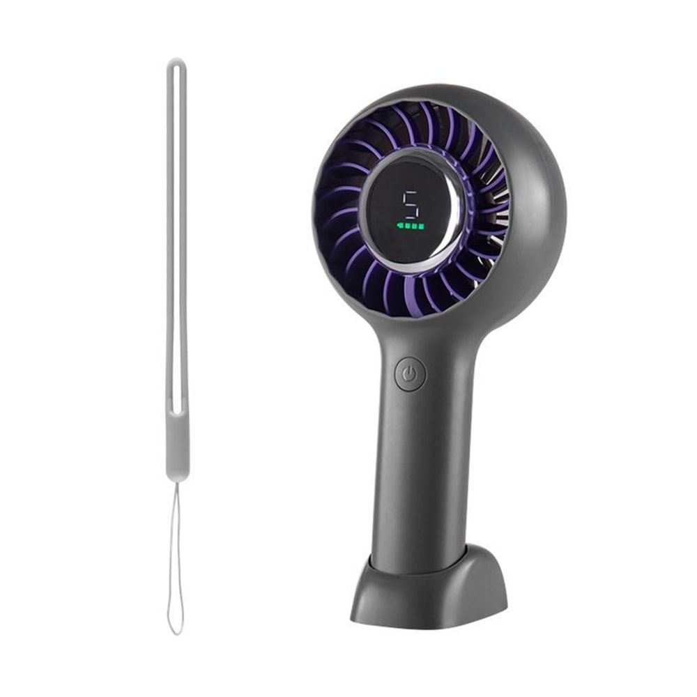Portable Handheld Fan With Digital Display Rechargeable USB Fan Speed Cooling Fan 5