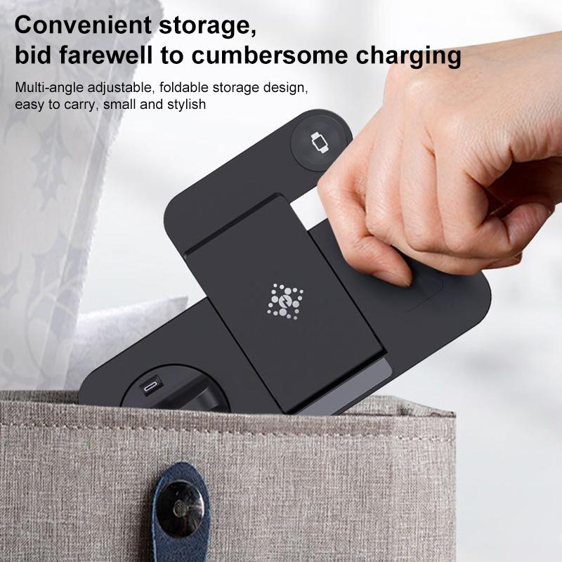 6in1 Foldable Wireless Charging Station Fast Multi Device Charger Stand 7