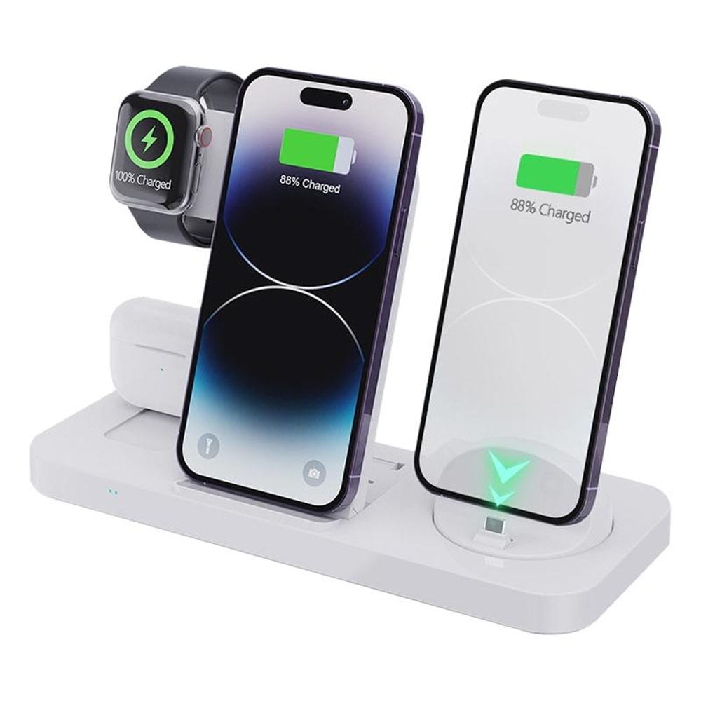 6in1 Foldable Wireless Charging Station Fast Multi Device Charger Stand 10