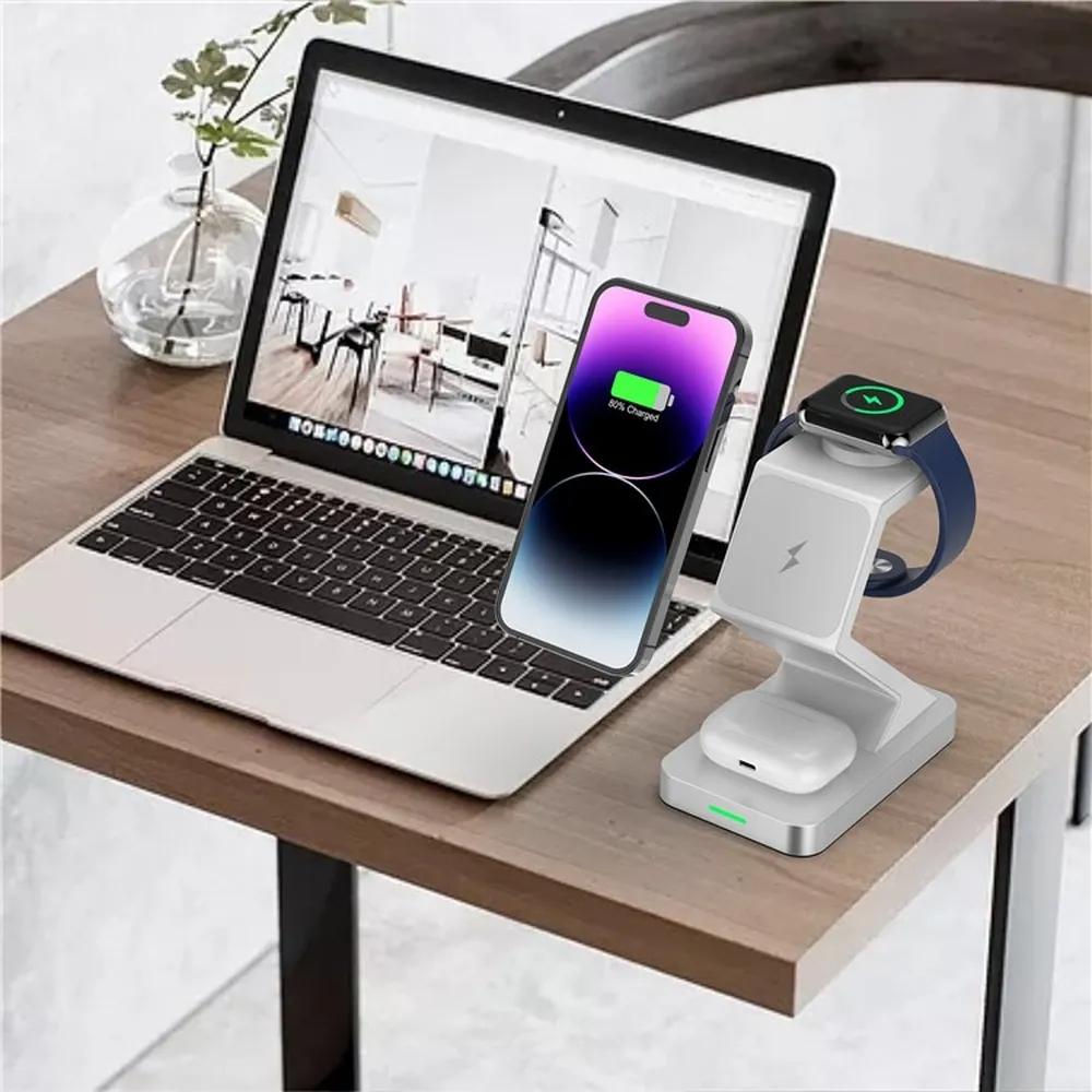X3 Magnetic 3in1 Wireless Charging Station 15W Fast Charger For IPhone Apple Watch AirPods 5