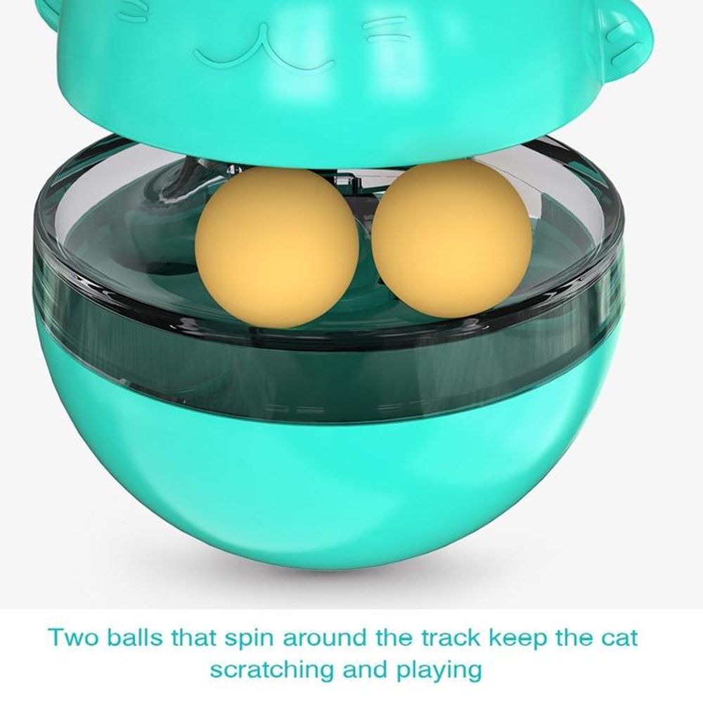 Interactive Cat Treat Dispensing Ball Toy Slow Feeder Puzzle Tumbler For Active Cats 6