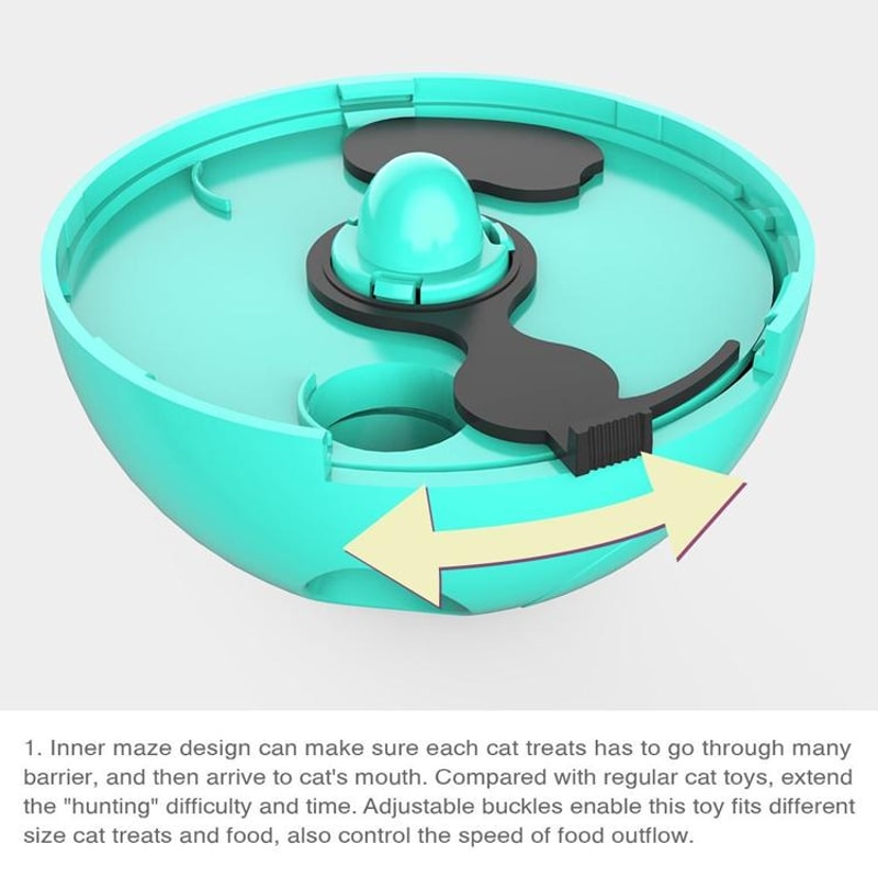 Interactive Cat Treat Dispensing Ball Toy Slow Feeder Puzzle Tumbler For Active Cats 7