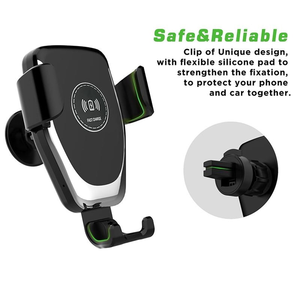 18W Wireless Car Charger Mount With Air Vent Clip And Qi Fast Charging Holder 7