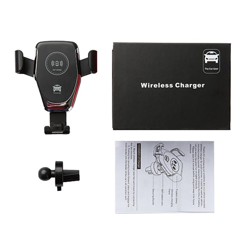 18W Wireless Car Charger Mount With Air Vent Clip And Qi Fast Charging Holder 5