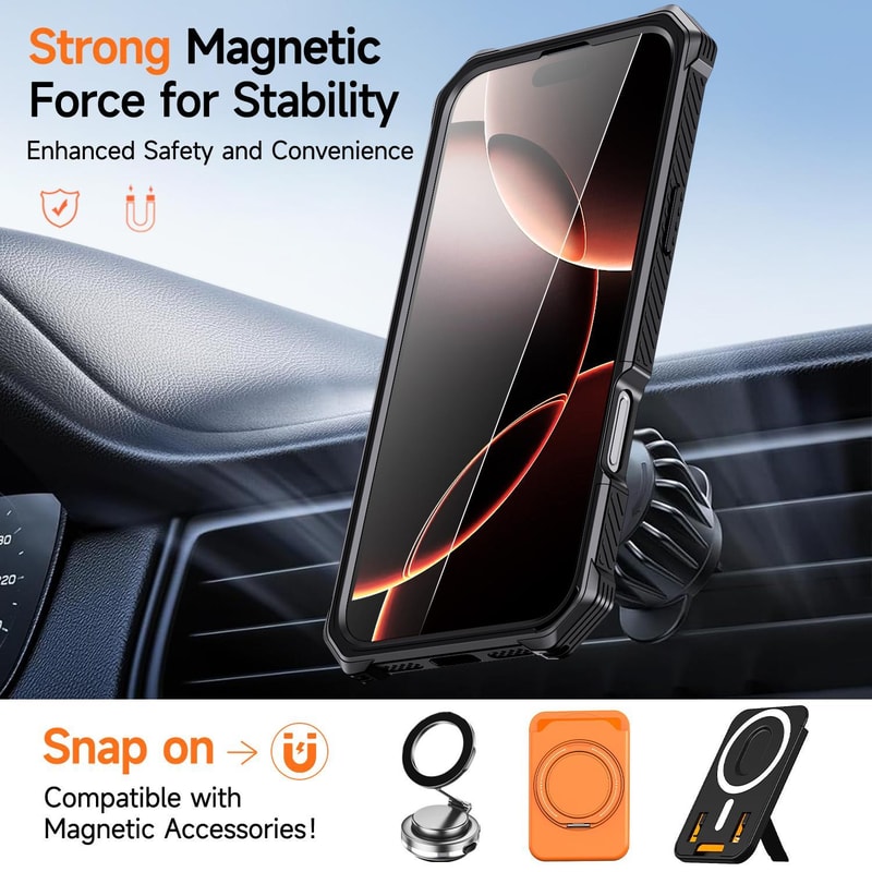 IPhone Magnetic Case With Hidden Stand Shockproof Protection 2
