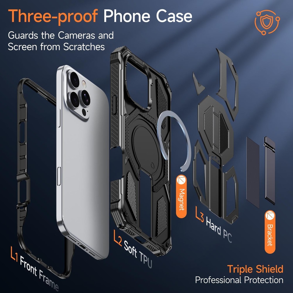 IPhone Magnetic Case With Hidden Stand Shockproof Protection 4