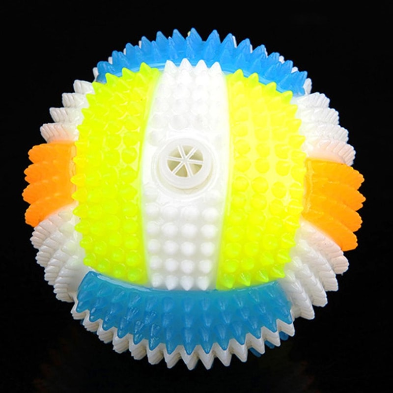 Interactive LED Dog Ball Toy Glow Bounce Durable Rubber Fetch Ball for Active Pets