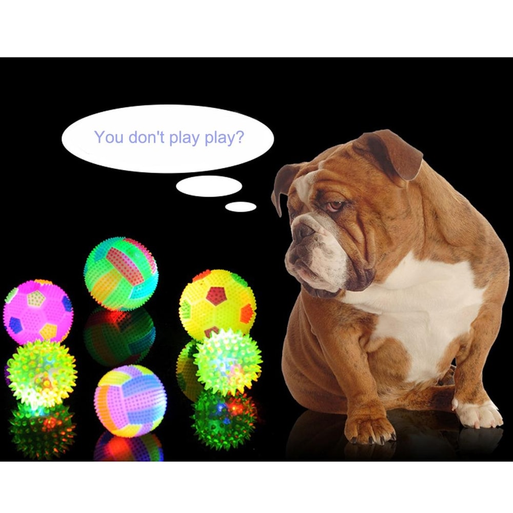 Interactive LED Dog Ball Toy Glow Bounce Durable Rubber Fetch Ball for Active Pets