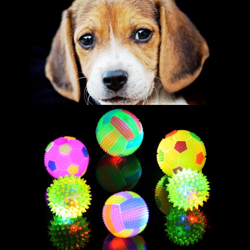 Interactive LED Dog Ball Toy Glow Bounce Durable Rubber Fetch Ball for Active Pets