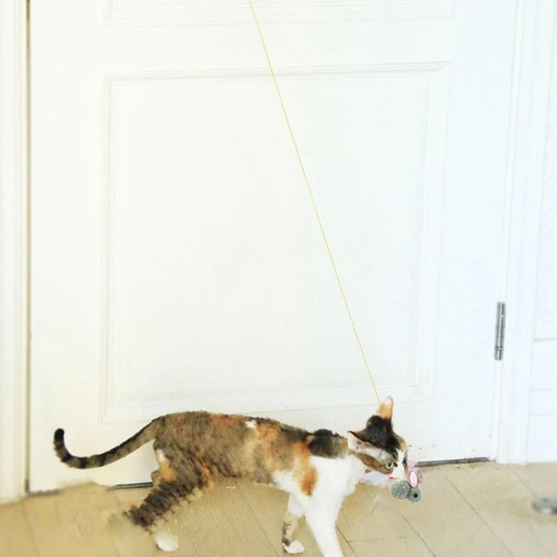 Interactive Hanging Cat Toy With Suction Cup And Adjustable Elastic Teaser Wand 5