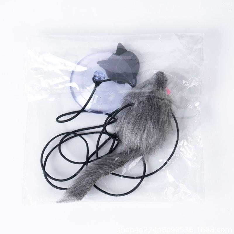 Interactive Hanging Cat Toy With Suction Cup And Adjustable Elastic Teaser Wand 11