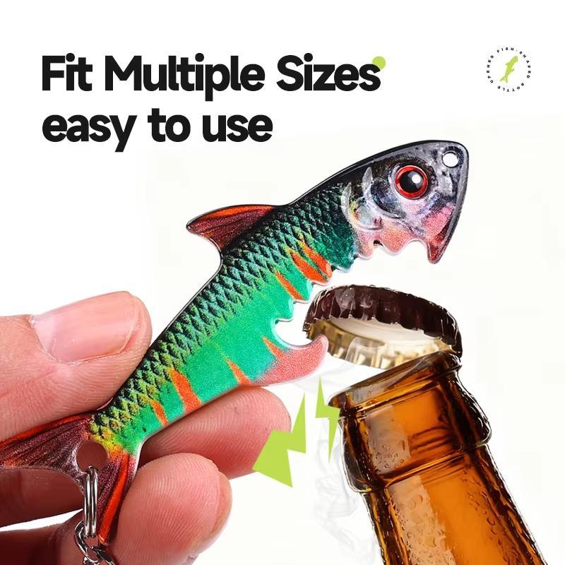 Fish Bottle Opener Keychain Metal Portable Novelty Bar Tool 5