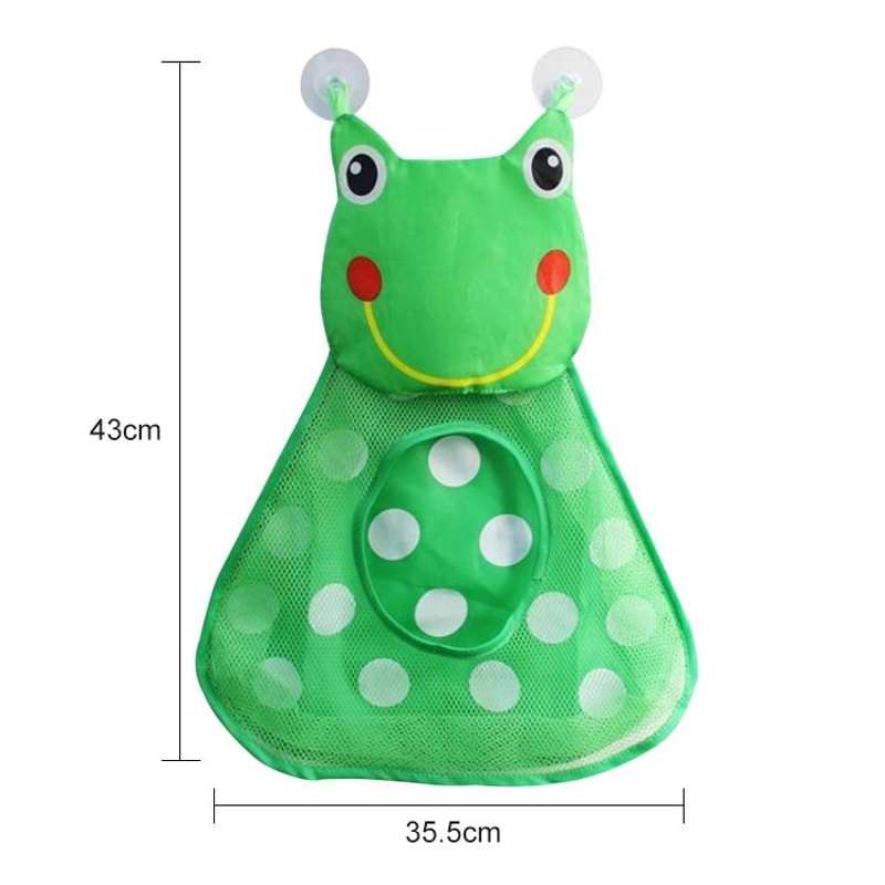 Baby Bath Toy Organizer Mesh Set With Suction Cups Frog Design 1